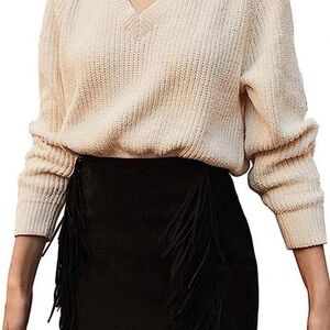 Cozy Cream V-Neck Sweater